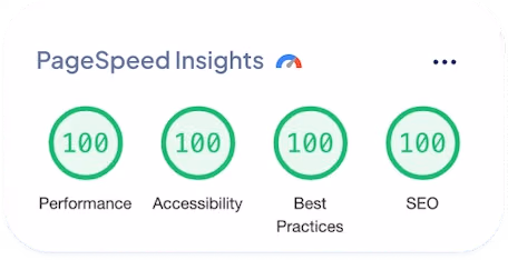 PageSpeed Insights with 100 in every category.